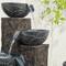 Glitzhome® 33" Natural Leaf Textured 4-Tier Outdoor Fountain